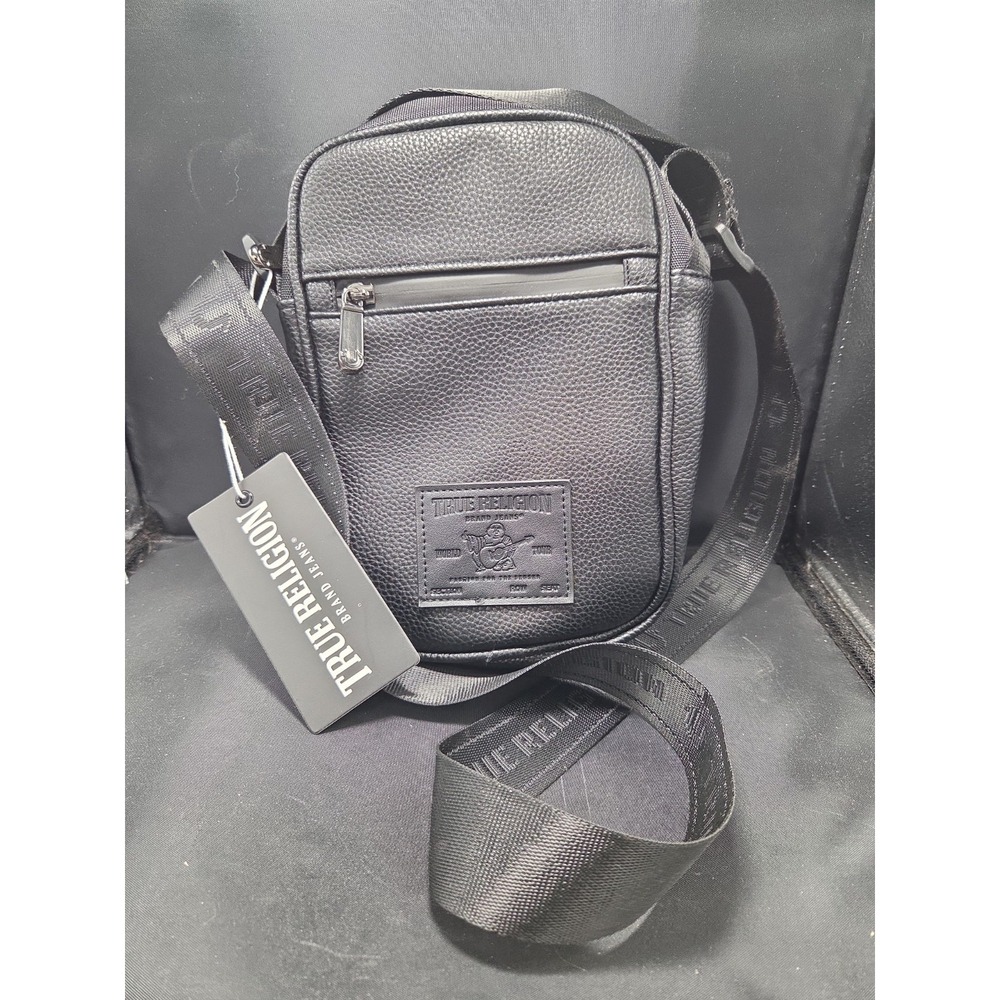 True Religion Black Newal Max crossbody Bag Faux Leather New NWT